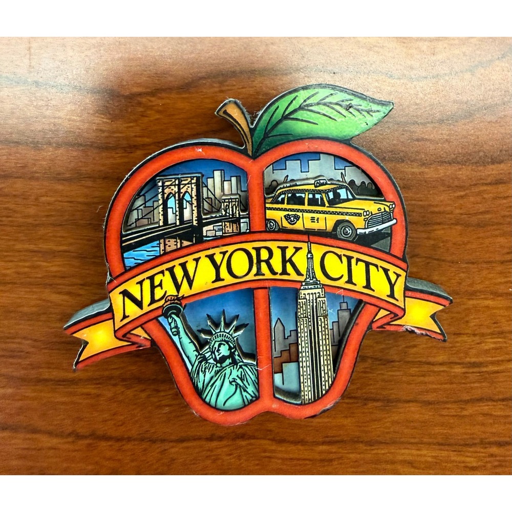 New York City Big Apple Souvenir Magnet Statue of Liberty Empire State Building